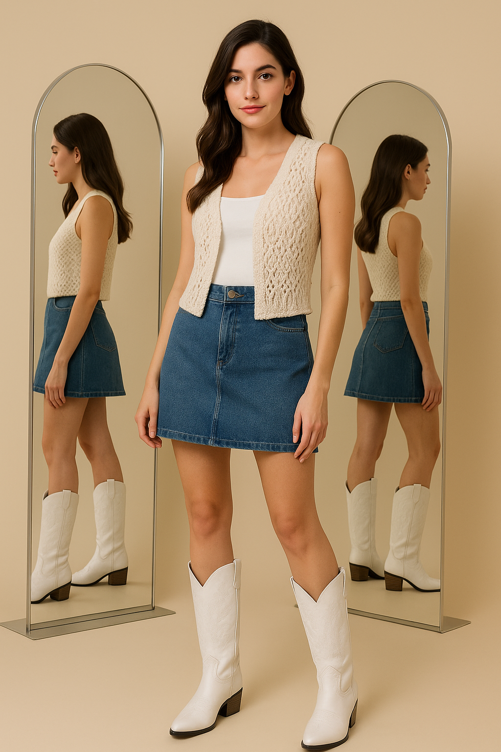 Bota Blanca bordada